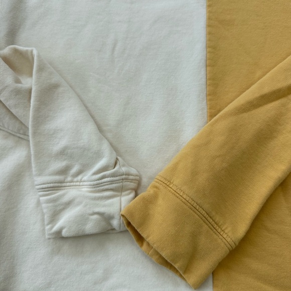 Marine Layer Cate colorblock sweatshirt yellow and off white size small - Picture 7 of 10